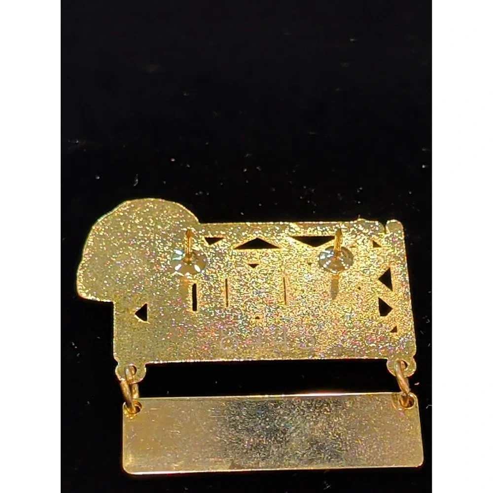 Vintage 2001 RodeoHouston Guest Pin Gold Tone Blue Enamel Souvenir Houston Rodeo